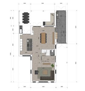 Moderne woning met zadeldak van Presolid Home plattegrond bg