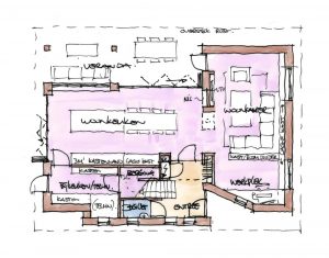 Rietgedekte moderne schuurwoning Atelier - plattegrond BG