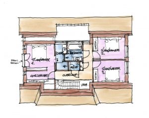 Rietgedekte moderne schuurwoning Atelier - plattegrond Verdieping 1